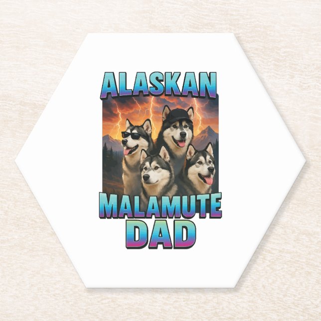 Alaskan Malamute Paper Coaster (Front)