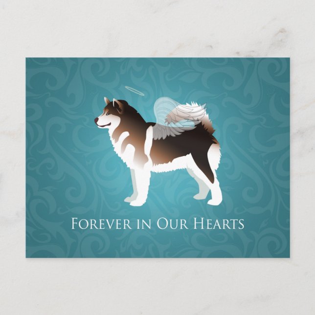 Alaskan Malamute Pet Loss Design Postcard (Front)
