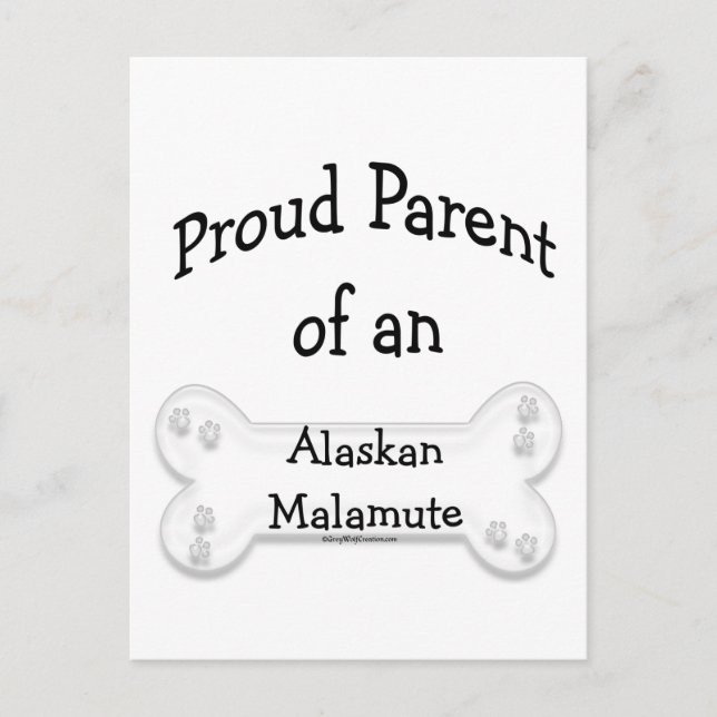 Alaskan Malamute Proud Parent Postcard (Front)