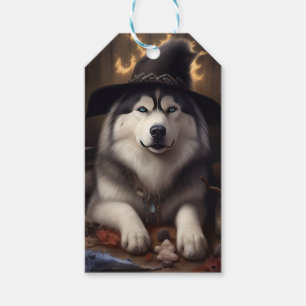Alaskan Malamute Pumpkins Halloween Scary Gift Tags