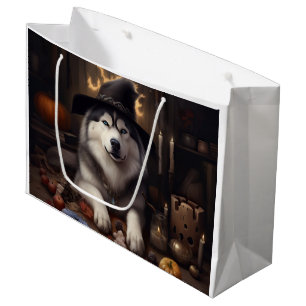 Alaskan Malamute Pumpkins Halloween Scary Large Gift Bag