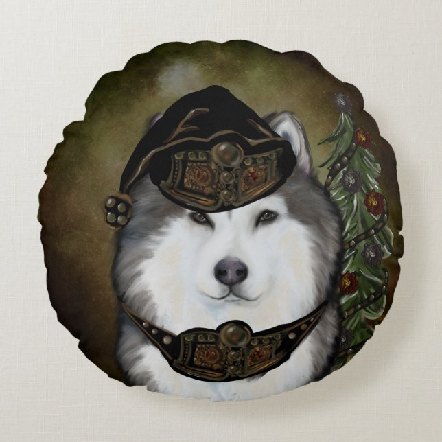 Alaskan Malamute  Round Pillow (Front)