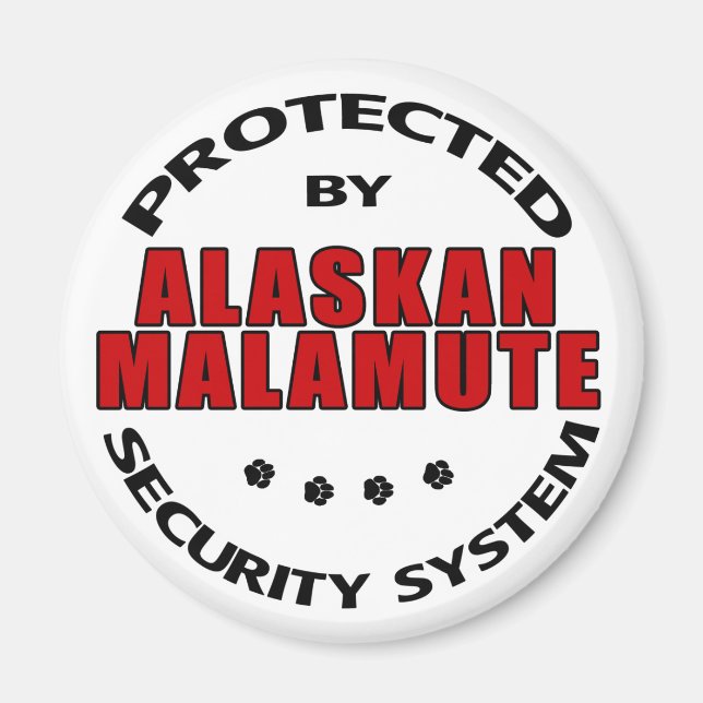 Alaskan Malamute Security Magnet (Front)