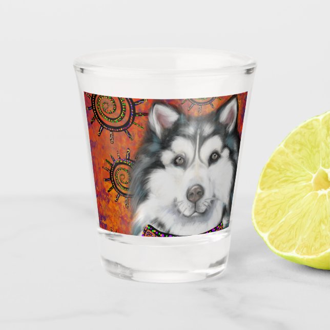 ALASKAN MALAMUTE  SHOT GLASS (Front)