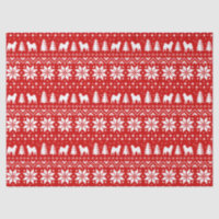 Alaskan Malamute Silhouettes Christmas Pattern