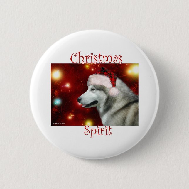 Alaskan Malamute Spirit 2 Inch Round Button (Front)