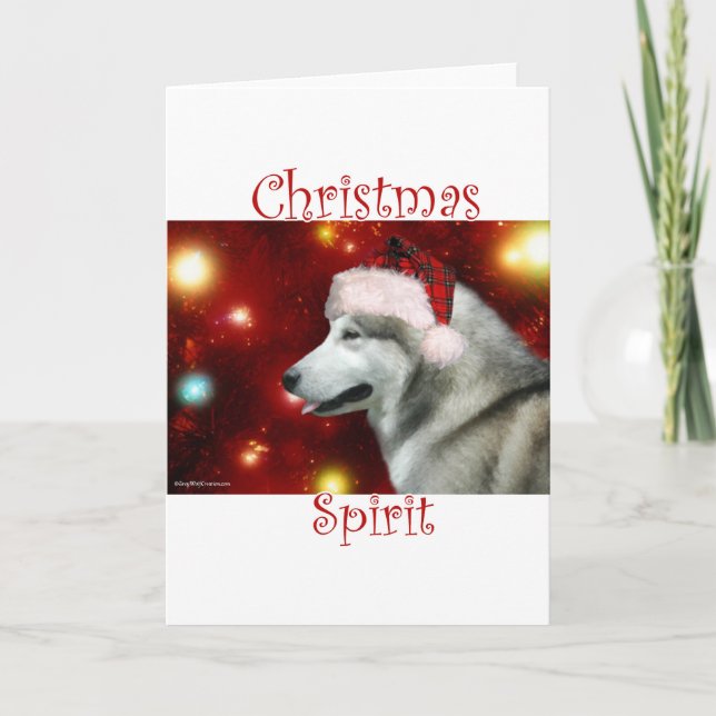 Alaskan Malamute Spirit Holiday Card (Front)