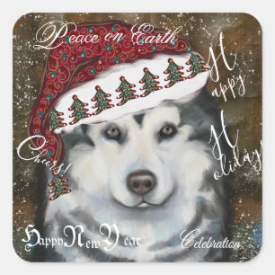 Alaskan Malamute Square Sticker