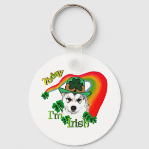 Alaskan Malamute St. Patrick's Day Keychain