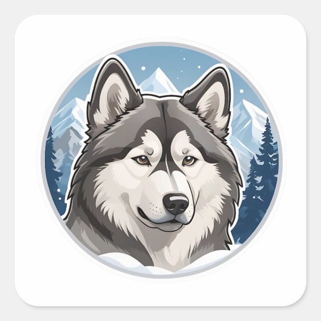 Alaskan Malamute Sticker (Front)