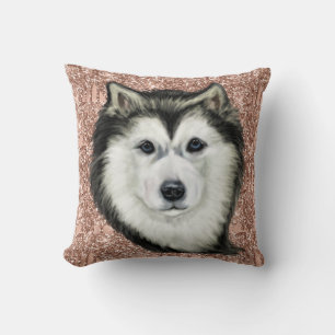 Alaskan Malamute Throw Pillow
