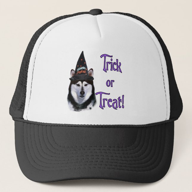 Alaskan Malamute Trick Trucker Hat (Front)