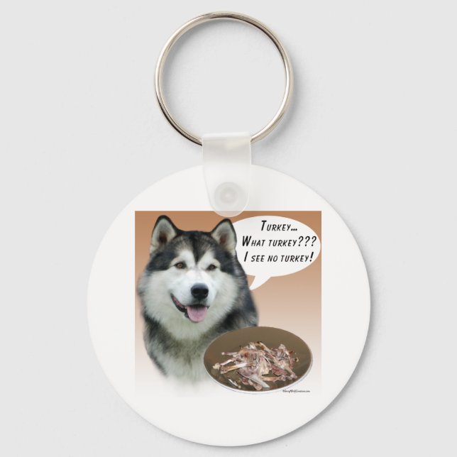 Alaskan Malamute Turkey Keychain (Front)