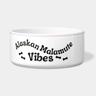 Alaskan Malamute Vibes Ceramic Dog Bowl