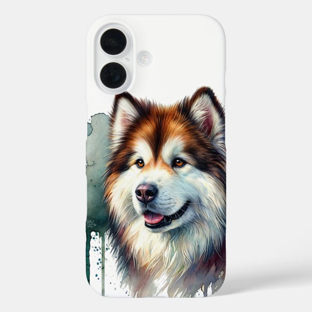 Alaskan Malamute Watercolor Art Case-Mate iPhone Case (Back)