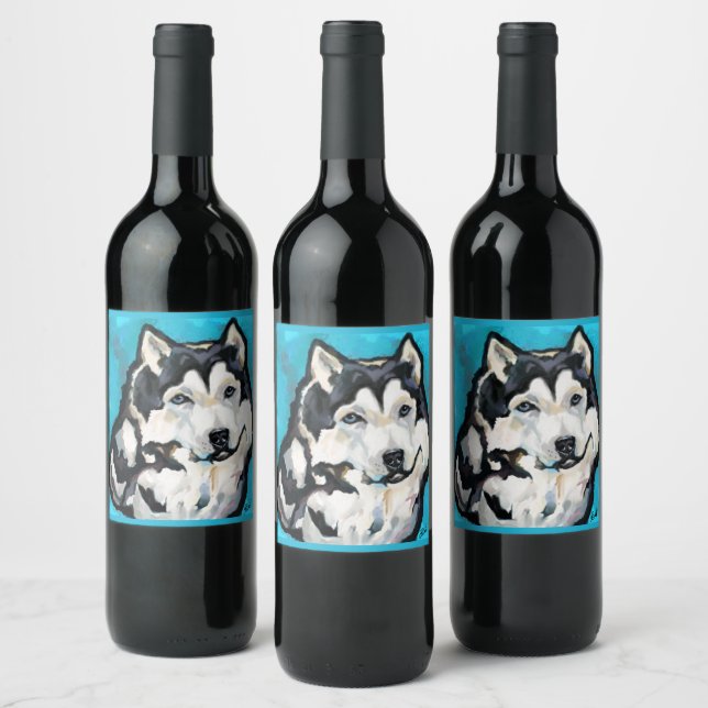 Alaskan Malamute          Wine Label (Bottles)