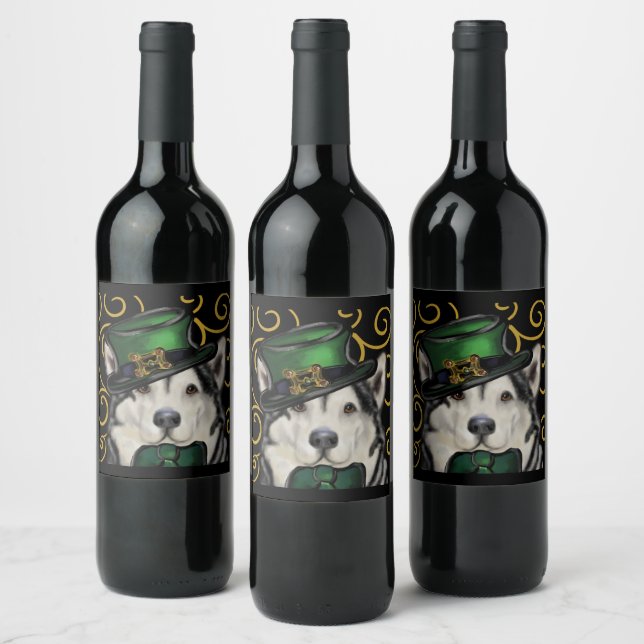 Alaskan Malamute     Wine Label (Bottles)