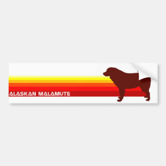 Alaskan Malamute With Stripes Bumper Sticker