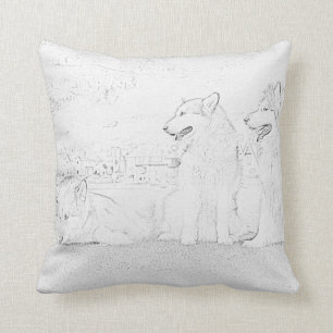 Alaskan Malamutes Throw Pillow
