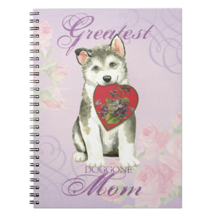 Alaskan Malemute Heart Mom Notebook