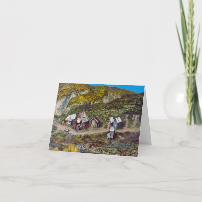 Alaskan Mining Camp Bonanza Creek Folded Card (Front)