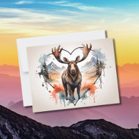 Alaskan Moose heart shaped background