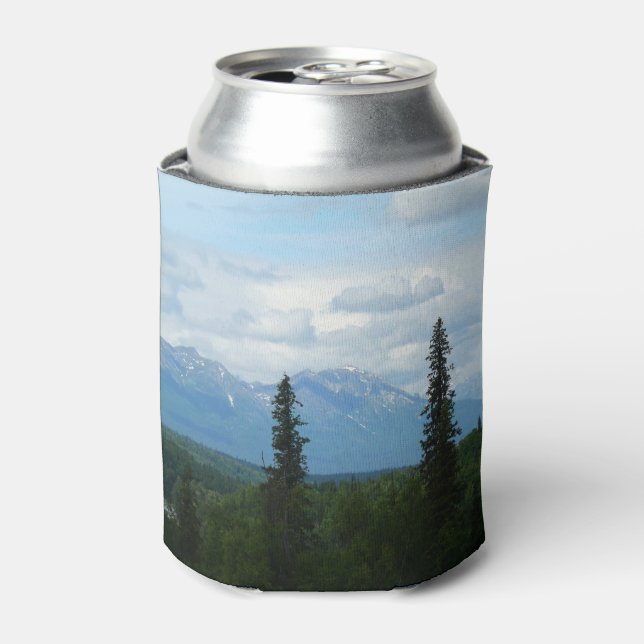 Alaskan Mountain Range Panoramic Photography Can Cooler (Can Front)