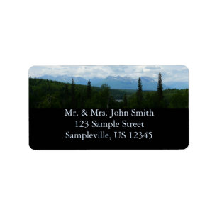 Alaskan Mountain Range Panoramic Photography Label