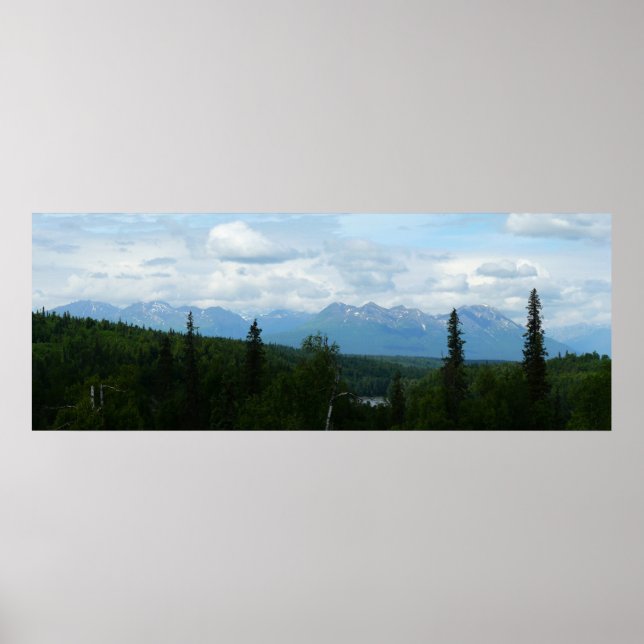 Alaskan Mountain Range Panoramic Photography Poster (Front)