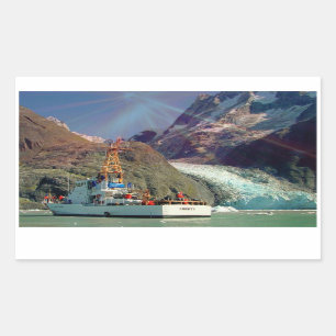 Alaskan Mountain View with Boat Sticker