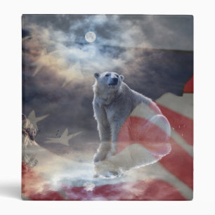 Alaskan Polar Bear American Flag Binder