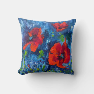 Alaskan Poppies throw pillow