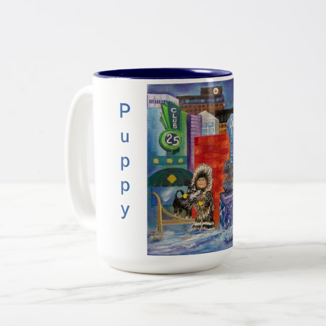 Alaskan Puppy Dreams at the Hotel Captain Cook Mug (Front Left)