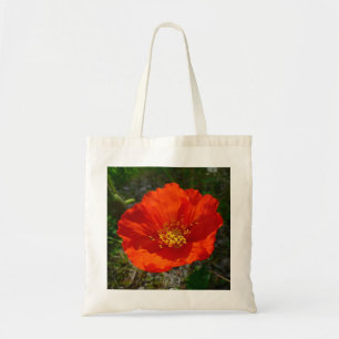 Alaskan Red Poppy Colorful Flower Tote Bag