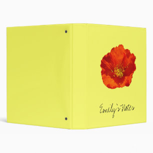 Alaskan Red Poppy Colourful Flower Binder