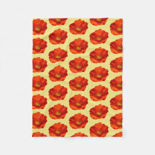 Alaskan Red Poppy Colourful Flower Fleece Blanket