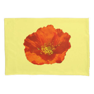 Alaskan Red Poppy Colourful Flower Pillowcase