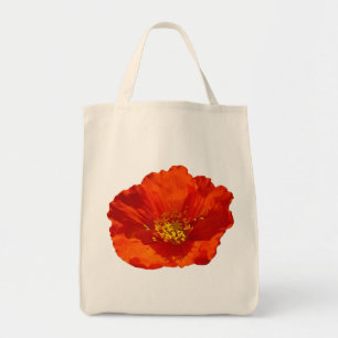Alaskan Red Poppy Colourful Flower Tote Bag