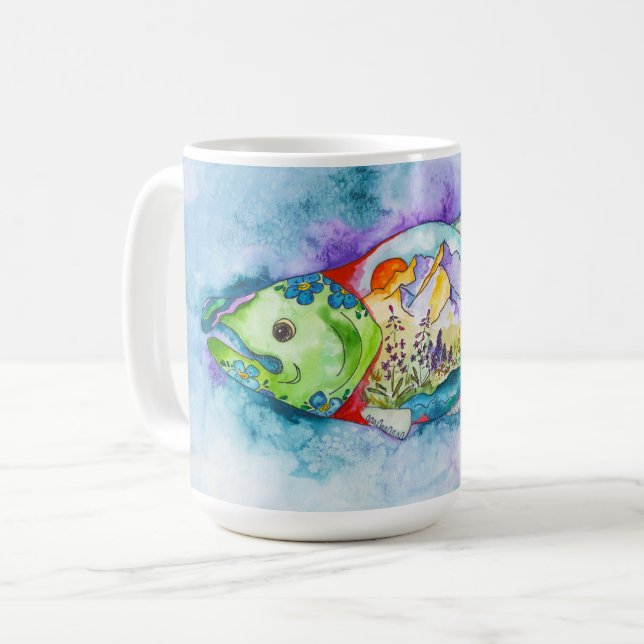 Alaskan Salmon Coffee Mug (Front Left)