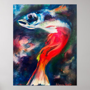 Alaskan Saumon Metamorphosis Matte Poster