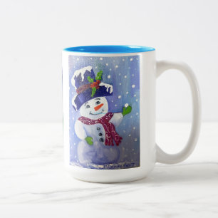 Alaskan Snowman Mug à café à deux tons 15oz