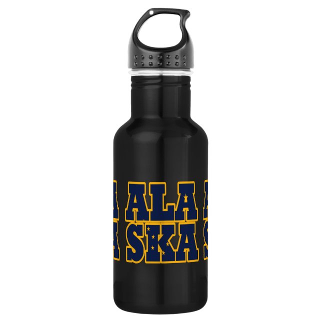 Alaskan State flag text 532 Ml Water Bottle (Front)