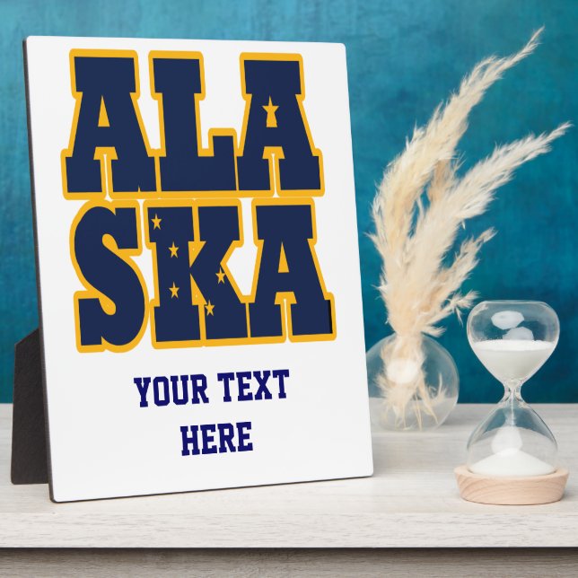 Alaskan State flag text Plaque (Side)