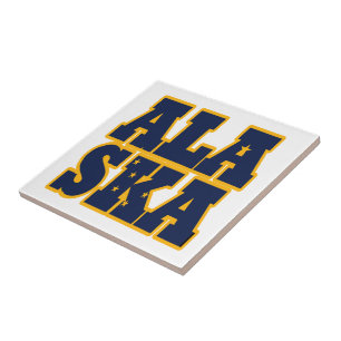 Alaskan State flag text Tile