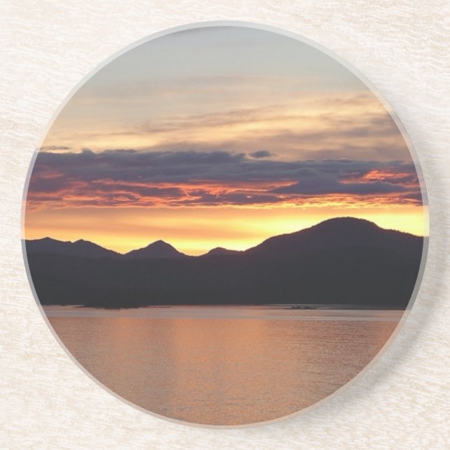 Alaskan Sunset I Beautiful Alaska Photography Coaster (Front)