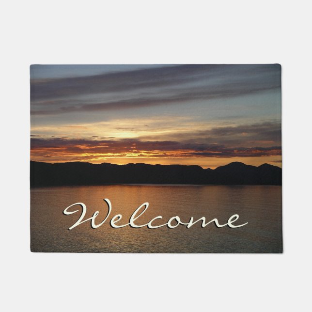 Alaskan Sunset II Beautiful Alaska Photography Doormat (Front)