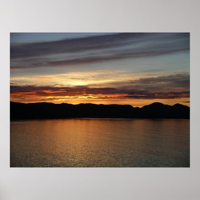 Alaskan Sunset II Beautiful Alaska Photography Poster (Front)