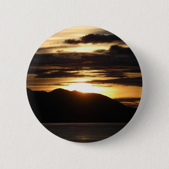 Alaskan Sunset III Beautiful Alaska Photography 2 Inch Round Button (Front)