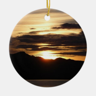 Alaskan Sunset III Beautiful Alaska Photography Ceramic Ornament