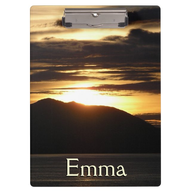 Alaskan Sunset III Beautiful Alaska Photography Clipboard (Front)